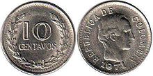 coin Colombia 10 centavos 1971