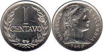 coin Colombia 1 centavo 1952