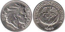 coin Colombia 10 centavos 1959