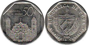 moneda Cuba 50 centavos 2002 convertible