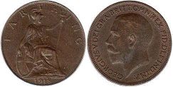 coin UK old coin farthing 1918