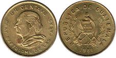 moneda Guatemala 1 centavo 1988