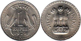 coin India 1 rupee 1976