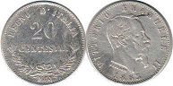 moneta Italy 20 centesimi 1863