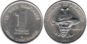 coin Nicaragua 1 cordoba 1980