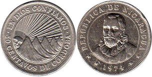 moneda Nicaragua 50 centavos 1974