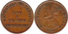 moneda Panamá 1.25 centésimos 1940 antigua