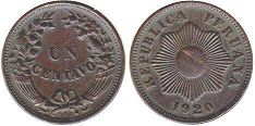 coin Peru 1 centavo 1920