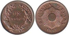 coin Peru 1 centavo 1941