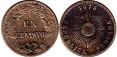 coin Peru 1 centavo 1875