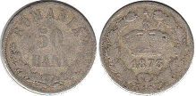 coin Romania 50 bani 1873