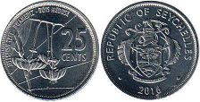 coin Seychelles 25 cents 2016