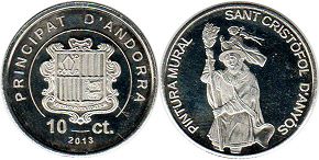coin Andorra 10 centimes 2013