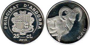 coin Andorra 25 centimes 2013