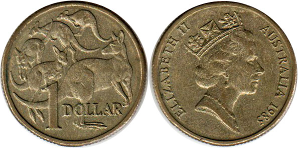 australian coin 1 dollar 1985 Elizabeth II