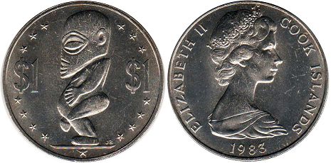coin Cook Islands 1 dollar 1983