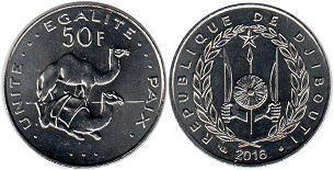 coin Djibuti 50 francs 2016