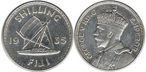 coin Fiji shilling 1935