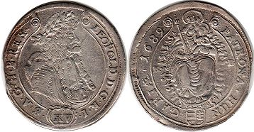 coin Hungary 15 kreuzer 1689
