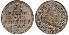 coin Hungary poltura 1700
