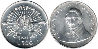 coin Italy 500 lira 1985