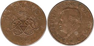 coin Monaco 10 francs 1981