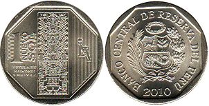 moneda Peru 1 nuevo sol 2010 Estela de Raimondy