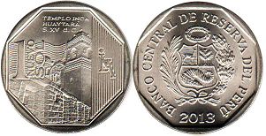 moneda Peru 1 nuevo sol 2013 Huaytará