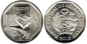 moneda Peru 1 nuevo sol 2015 Warawtampu