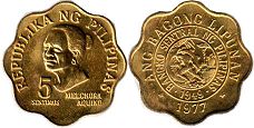 coin Philippines 5 centimos 1977