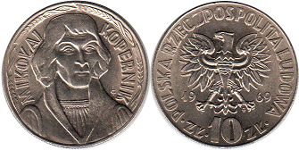 coin Poland 10 zloty 1969
