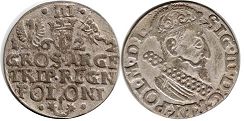 moneta Polska trojak 1622