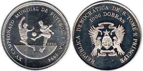 coin Saint Thomas and Prince 1000 dobras 1994