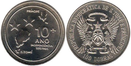 coin Saint Thomas and Prince 100 dobras 1985