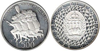 coin San Marino 500 lira 1990