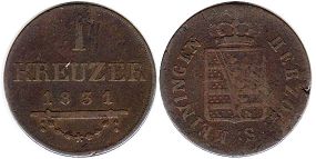 coin Saxe Meiningen 1 kreuzer 1831