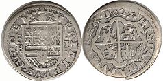 coin Spain silver real 1627