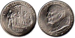 moneta Vatican 100 lira 1995