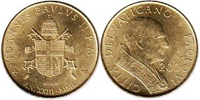 moneta Vatican 200 lira 2001