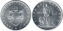 moneta Vatican 2 lira 1964