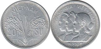 coin South Viet Nam 20 xu 1953