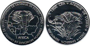 coin Benin 1500 francs 2003
