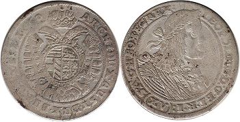 Münze RDR Austria 15 Kreuzer 1660