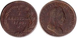 coin RDR Austria 1/2 kreuzer 1780