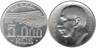 coin Brazil 5000 reis 1936