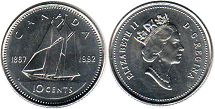 pièce de monnaie canadian commémorative pièce de monnaie 10 cents 1992