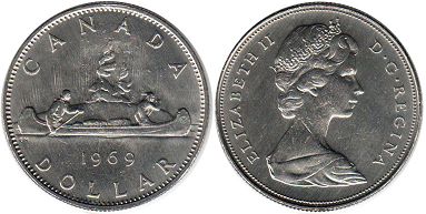 canadian coin 1 dollar 1969