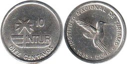 coin Cuba 10 centavos 1989