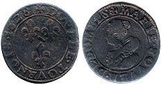coin Dombes 2 denier 1628