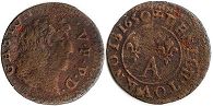 coin Dombes 1 denier 1650